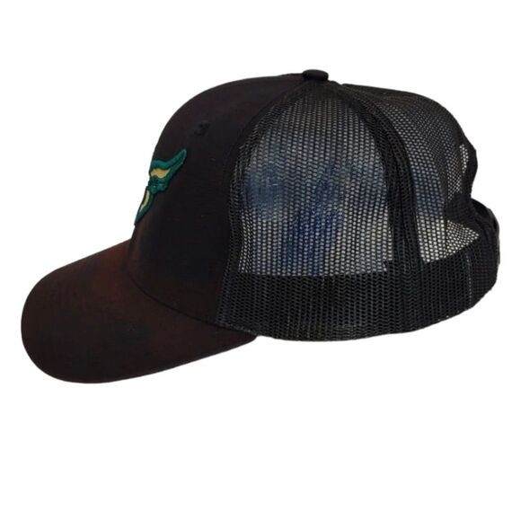 Eagle Eyes Mesh Trucker Hat Embroidered Green Black Beige Snap Back Richardson - Picture 2 of 12